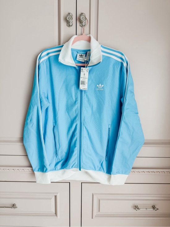 adidas Originals Jackets & Blazers - Adidas Originals Light Blue Track Jacket with White Trim SZ sm